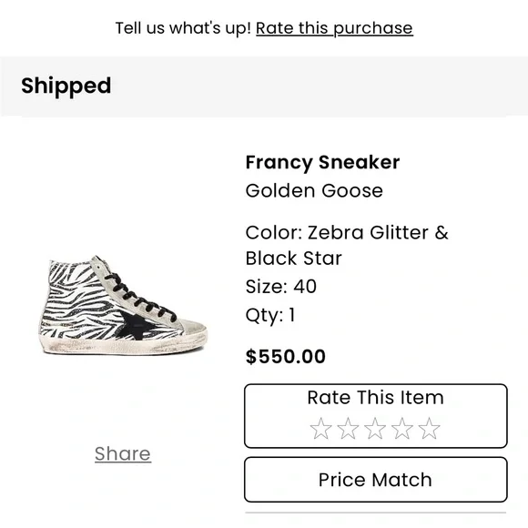 Golden Goose Zebra Print Sneakers - Black and White - Picture 8 of 8